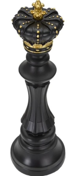 Statuette Roi d'échecs Polyrésine Noir et Or