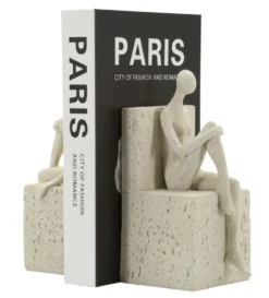 Support de Livres Stons en Pierre Miroir Beige