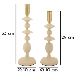 Supports de bougie Gemini Crème ensemble 2 pcs
