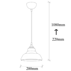 Suspension dôme Salerno D20cm Métal Noir et Verre Ambré foncé
