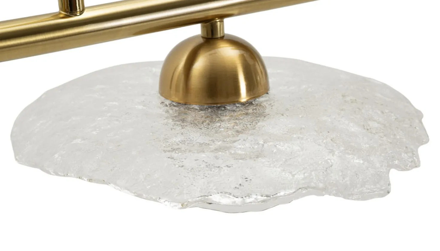 Suspension Emily 5 lumières métal doré et verre transparent