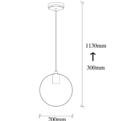 Suspension 1 lampe 1 anneau Annulis Métal Or et Noir