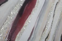 Tableau abstrait encadré en bois massif multicolore