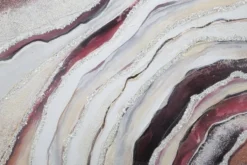 Tableau abstrait encadré en bois massif multicolore