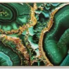 Tableau Laquared en toile avec cadre bois et métal doré applications en relief