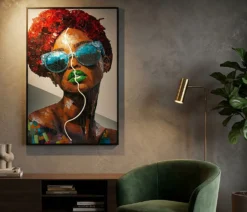Tableau mural 3D LED Afro Multi-couleurs