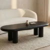 Table basse arrondie 160cm avec pieds colonnes Roady Noir