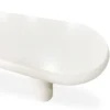 Table basse arrondie 160cm avec pieds colonnes Roady Crème