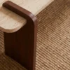 Table basse au design Art Déco Cezanne 60x120cm Effet travertin Beige et Bois foncé