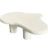 Table basse forme courbes naturelles Valdo 69x100cm Crème