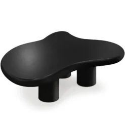 Table basse forme courbes naturelles Valdo 69x100cm Noir