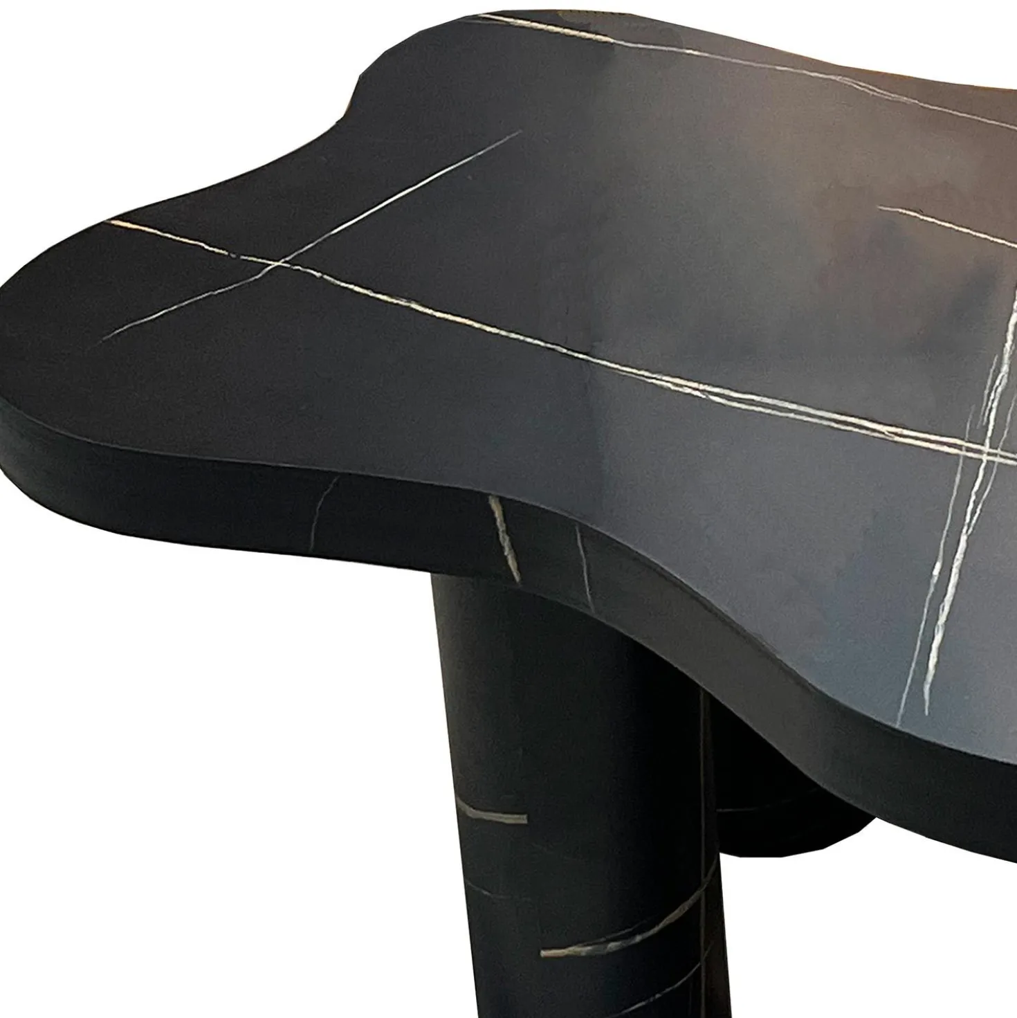 Table basse forme nuage 69x100cm Lagoon Effet Marbre Noir