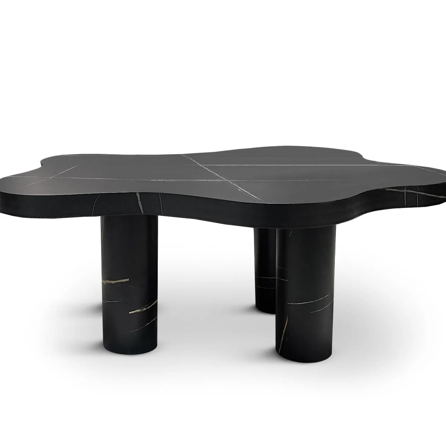 Table basse forme nuage 69x100cm Lagoon Effet Marbre Noir