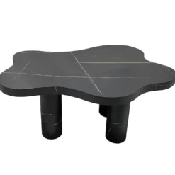 Table basse forme nuage 69x100cm Lagoon Effet Marbre Noir