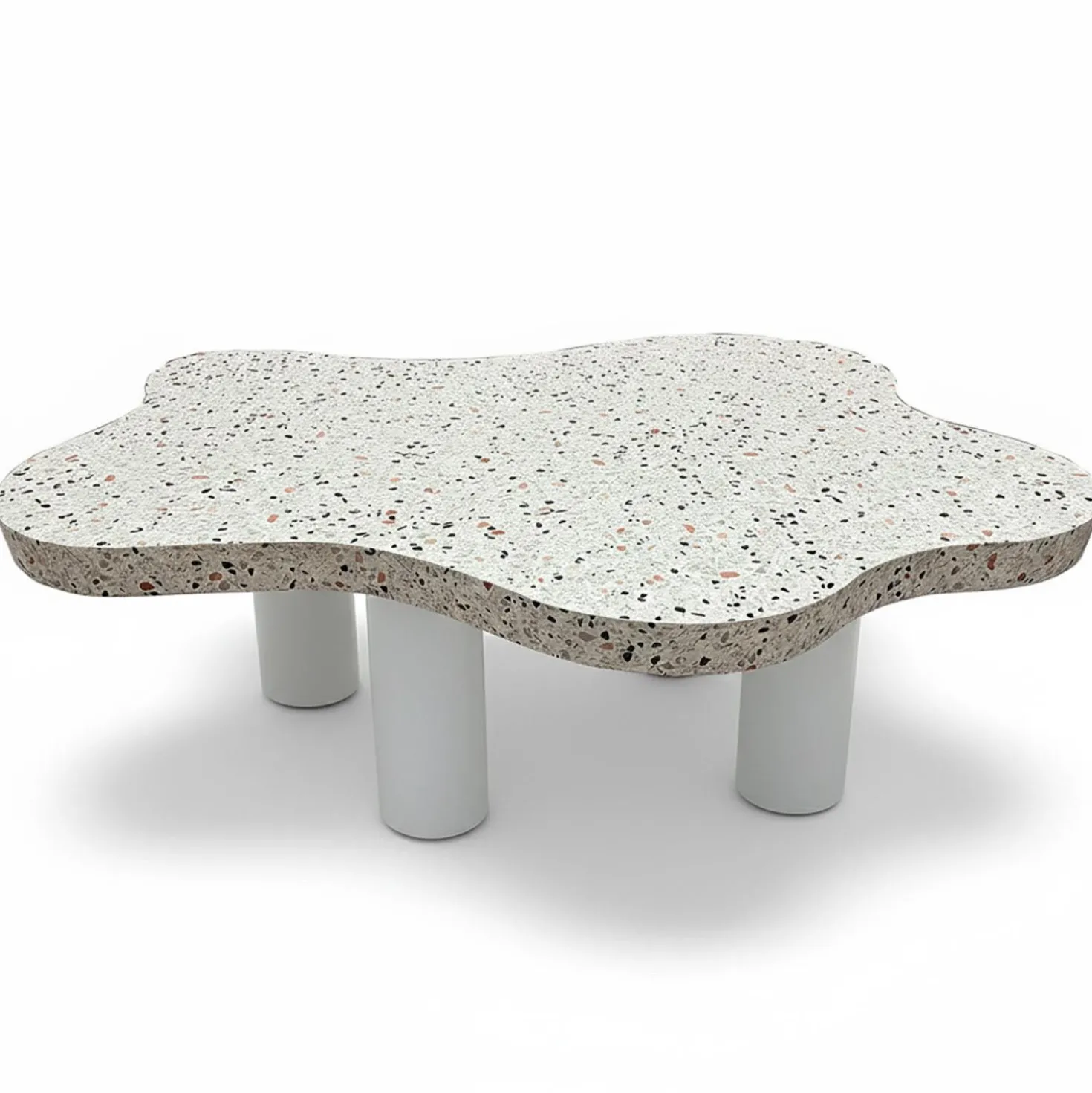 Table basse forme nuage 69x100cm Lagoon Effet Terrazzo