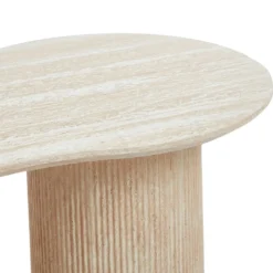 Table basse moderne 70x130cm avec pieds style colonnes Gwendoline Effet travertin Beige