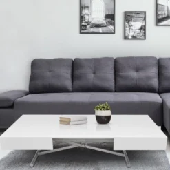 Table basse relevable Sundance Blanc Laqué