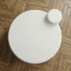 Table basse ronde asymétrique 100cm Yang Crème