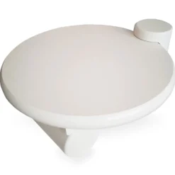 Table basse ronde asymétrique 100cm Yang Crème