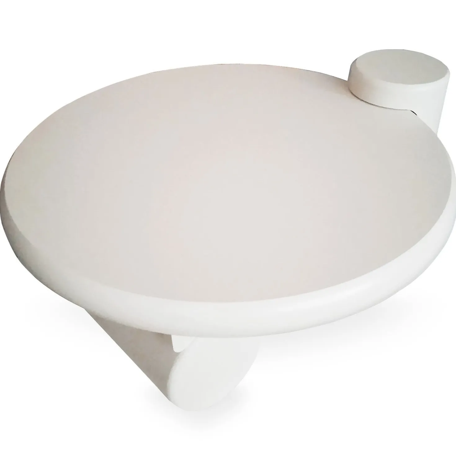 Table basse ronde asymétrique 100cm Yang Crème