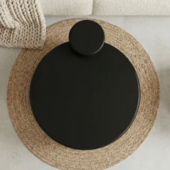 Table basse ronde asymétrique 100cm Yang Noir