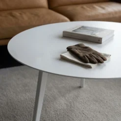 Table basse ronde 90cm Bipolart Métal Blanc