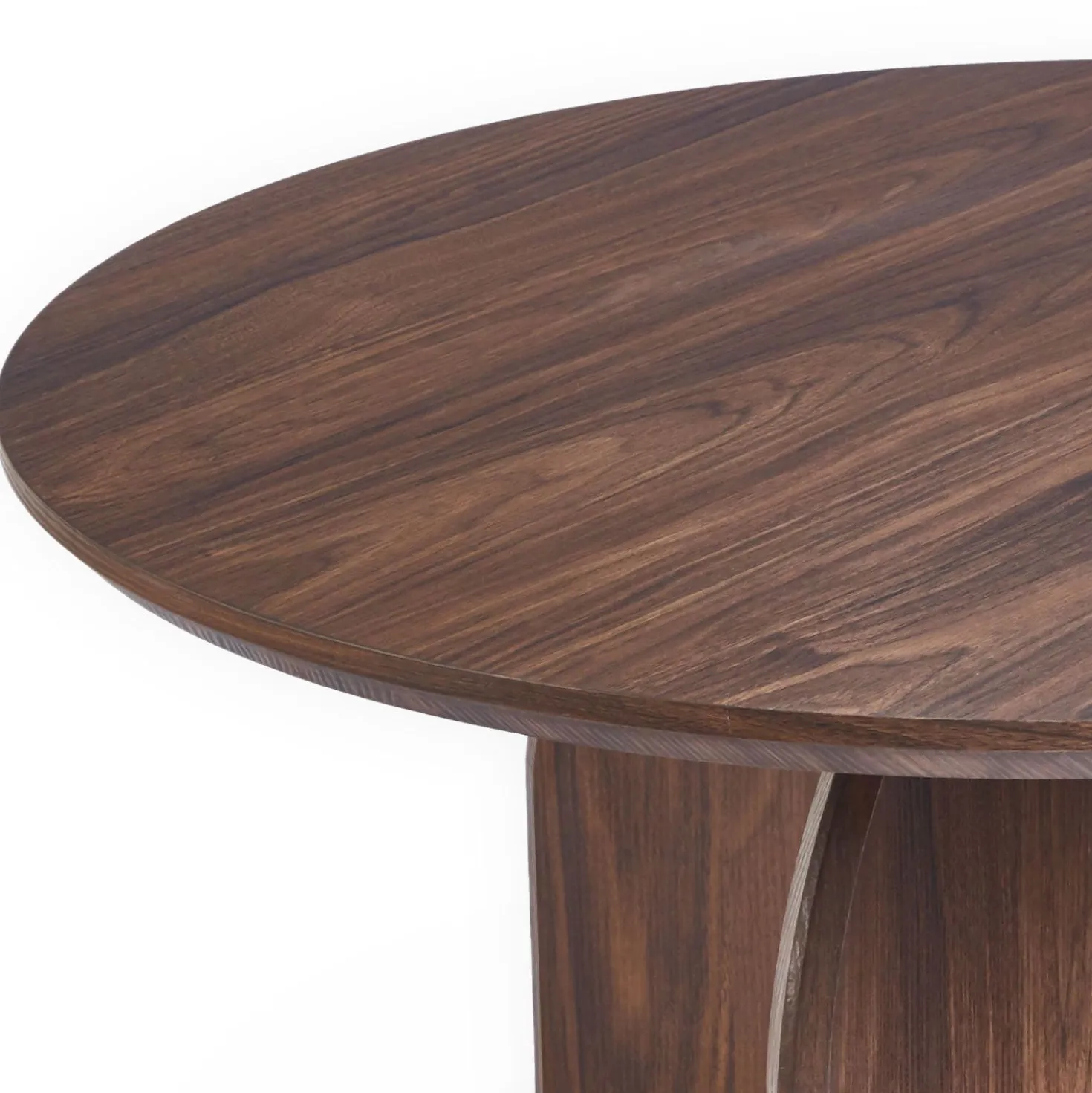 Table basse ronde élégante 80cm Calyptus Bois foncé