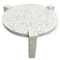 Table basse ronde moderne Titouan D84cm Effet Terrazzo