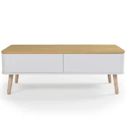 Table basse scandinave Bergen Blanc et Bois