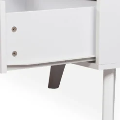 Table basse 2 tiroirs avec cannage Dalgora L120cm Blanc