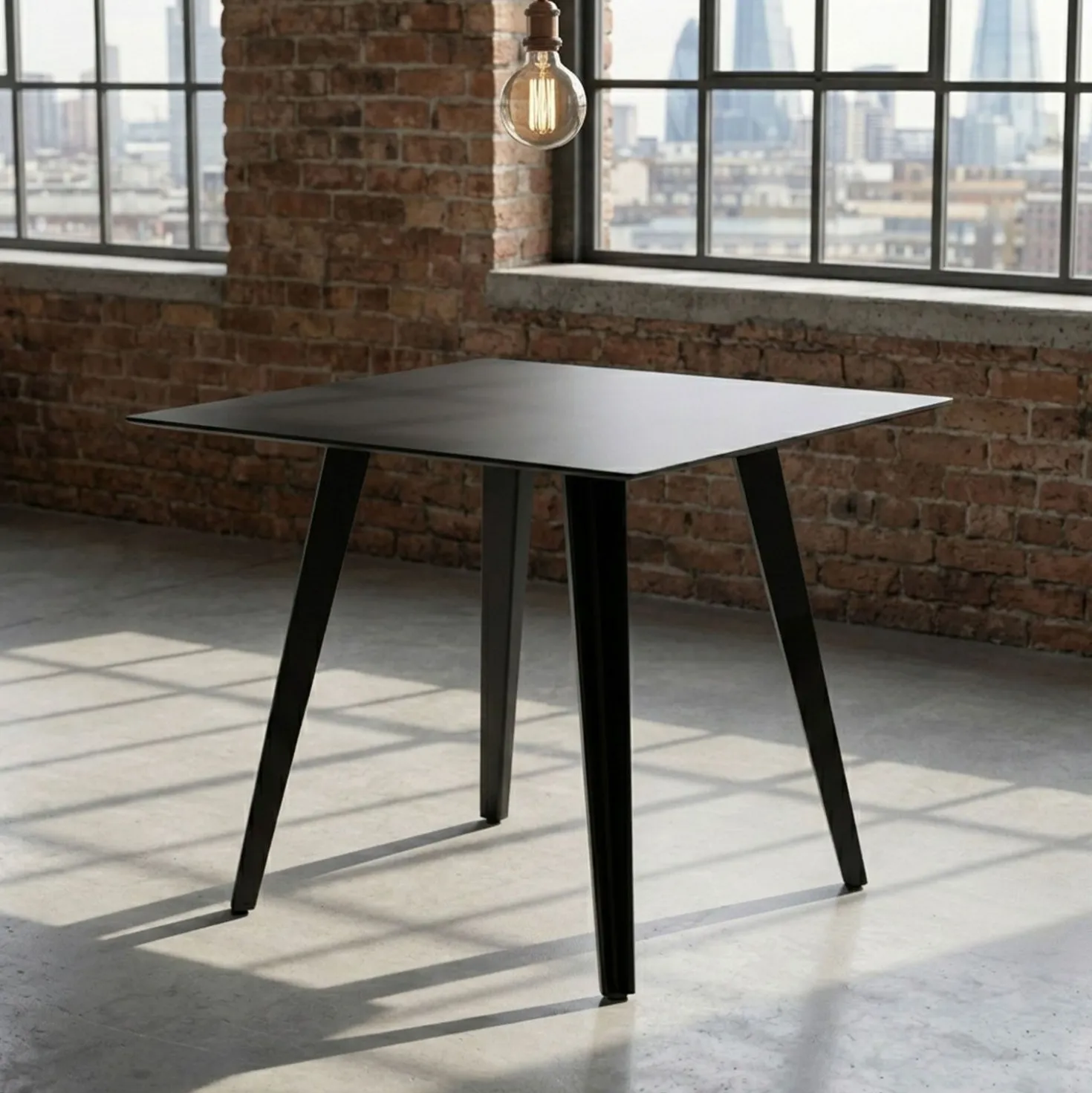 Table d'appoint carrée 40cm Bipolart Métal Noir