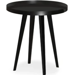 Table d'appoint ronde à rebord 45cm Bipolart Métal Noir