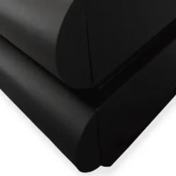 Table de chevet avec 2 tiroirs arrondis L45cm Mezade Noir