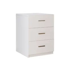 Table de chevet Moderne 3 Tiroirs Sylar Blanc