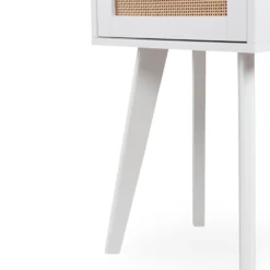 Table de chevet 1 tiroir avec cannage Dalgora L40cm Blanc