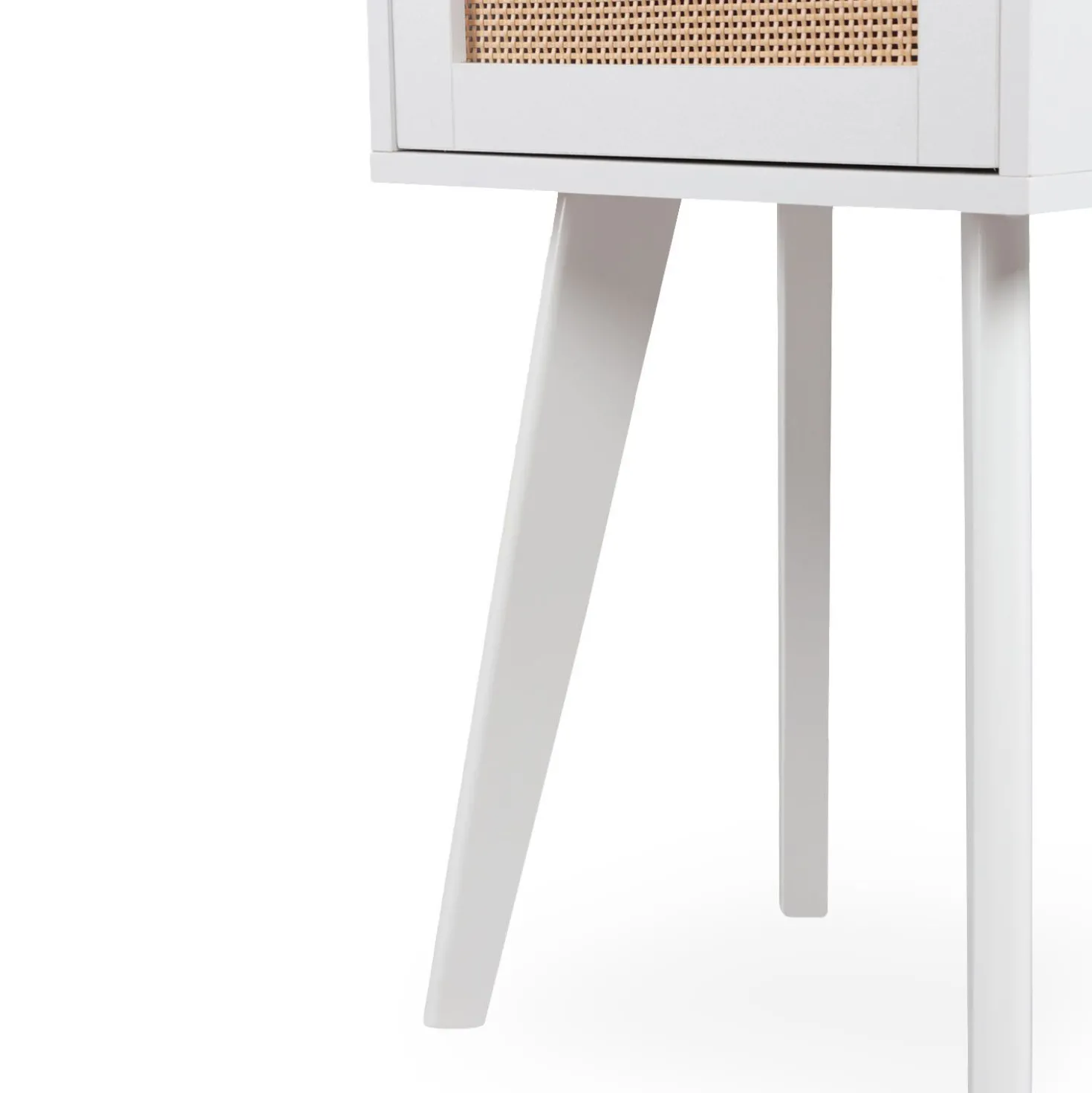 Table de chevet 1 tiroir avec cannage Dalgora L40cm Blanc