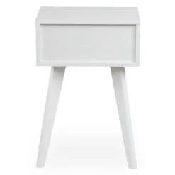 Table de chevet 1 tiroir avec cannage Dalgora L40cm Blanc