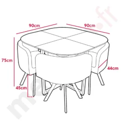 Table et chaises Mosaic 90 Blanc