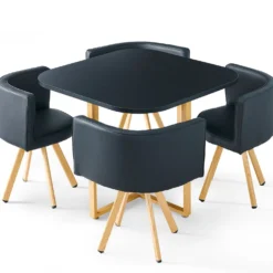Table et chaises scandinaves Oslo Noir