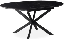 Table extensible Tyrese 160cm pieds en étoile et plateau Céramique Noir