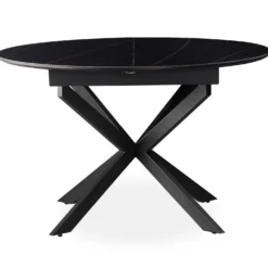 Table extensible Tyrese 160cm pieds en étoile et plateau Céramique Noir