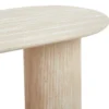 Table à manger moderne 90x180cm avec pieds style colonnes Gwendoline Effet travertin Beige
