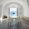 Table ronde et chaises Riga Blanc et Simili Blanc