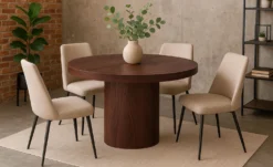 Table ronde extensible 110-260cm Suzie Bois noisette