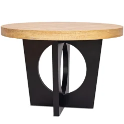 Table ronde extensible Kalipso Chêne Clair et Noir