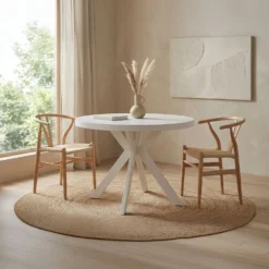Table ronde extensible Myriade Blanc