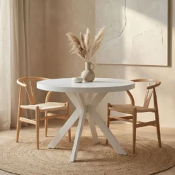 Table ronde extensible Myriade Blanc