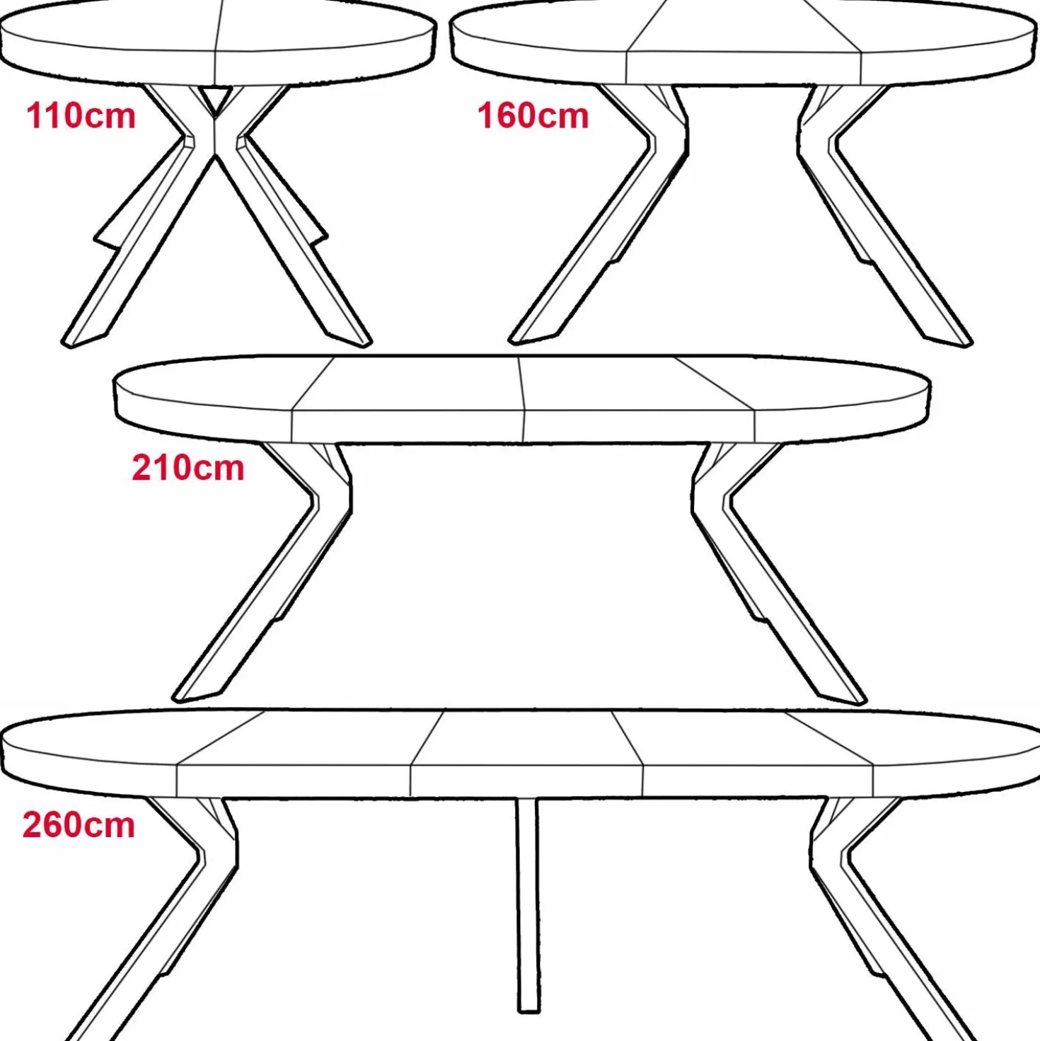 Table ronde extensible Myriade Noir et Noyer