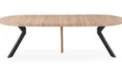 Table ronde extensible Myriade Noir et Chêne Clair