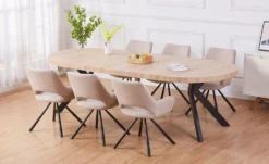 Table ronde extensible Myriade Noir et Chêne Clair